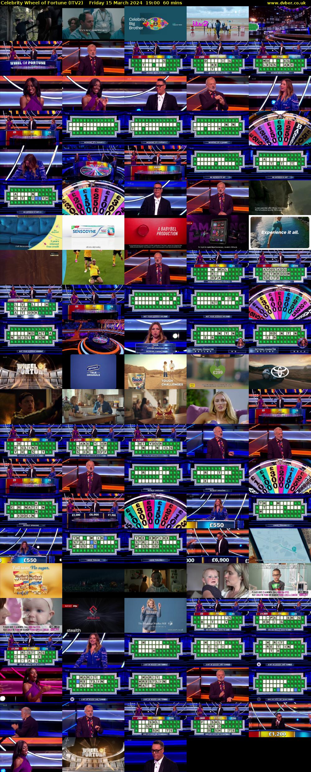 Celebrity Wheel of Fortune (ITV2) Friday 15 March 2024 19:00 - 20:00