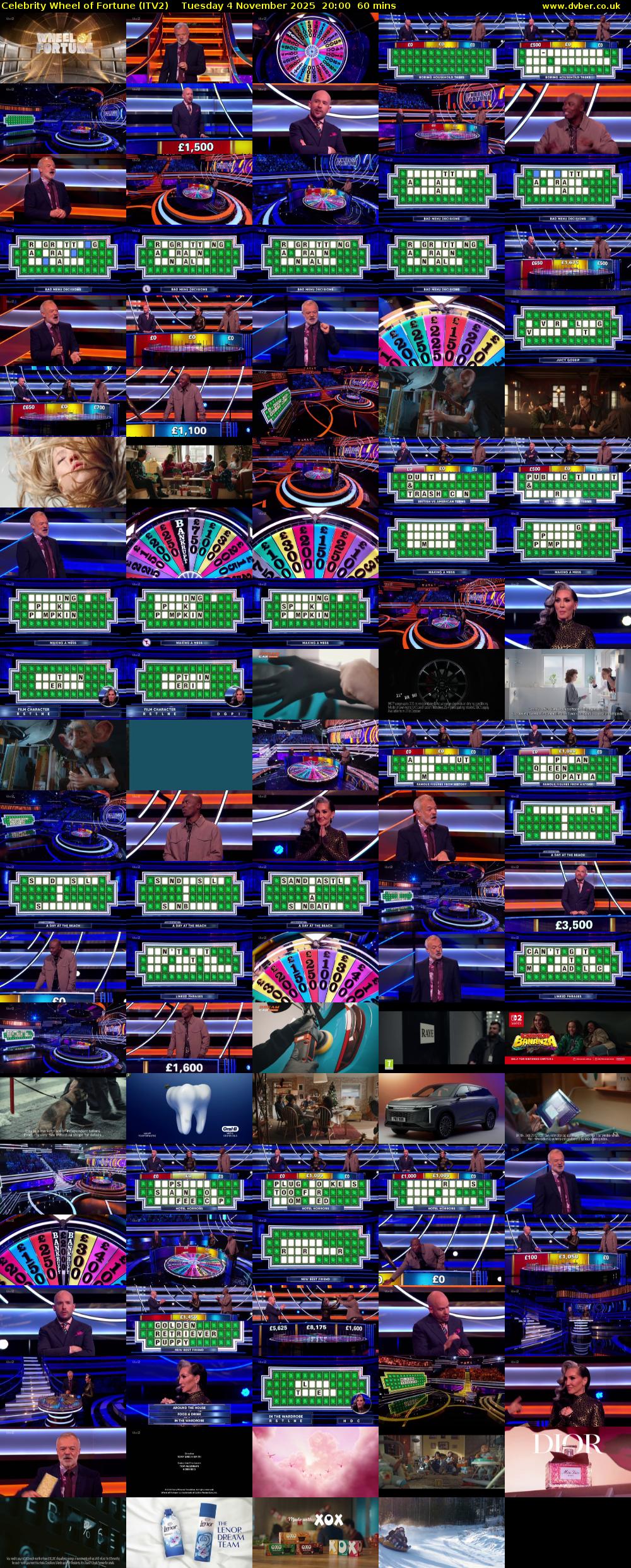 Celebrity Wheel of Fortune (ITV2) Tuesday 4 November 2025 20:00 - 21:00