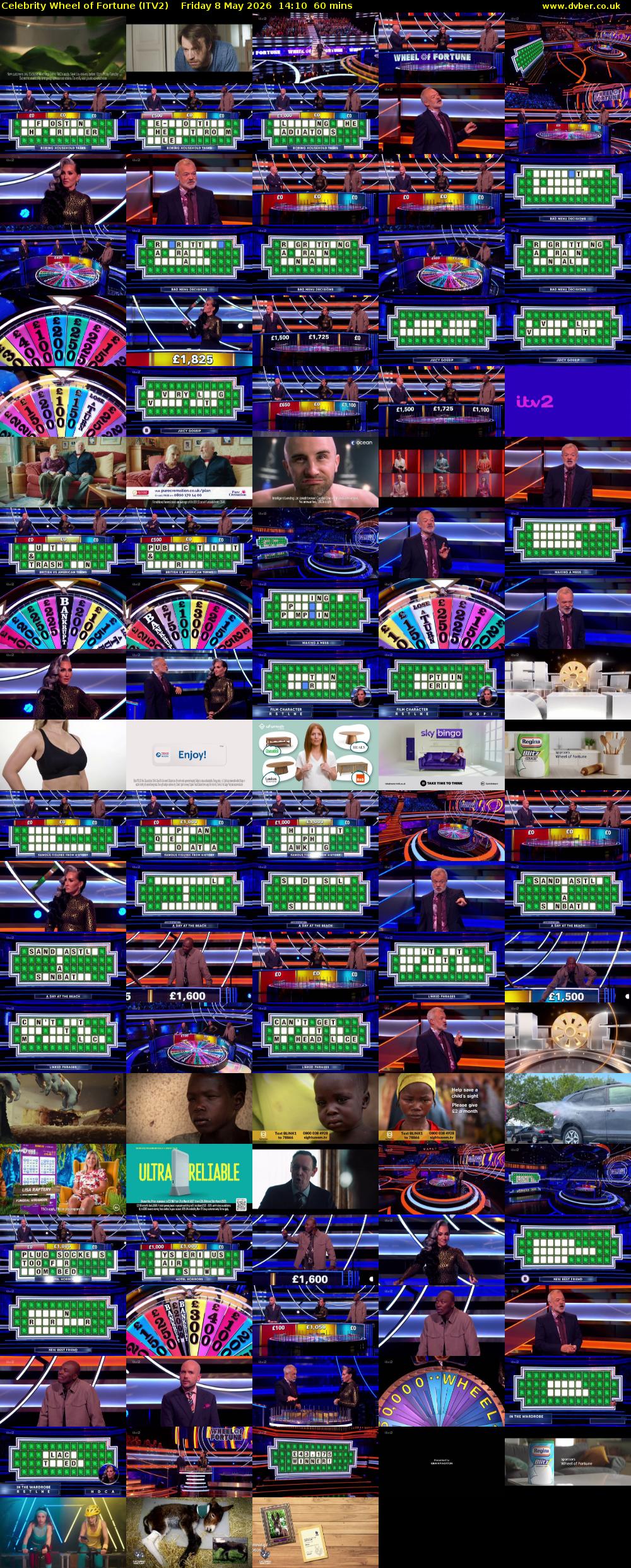 Celebrity Wheel of Fortune (ITV2) Friday 8 May 2026 14:10 - 15:10