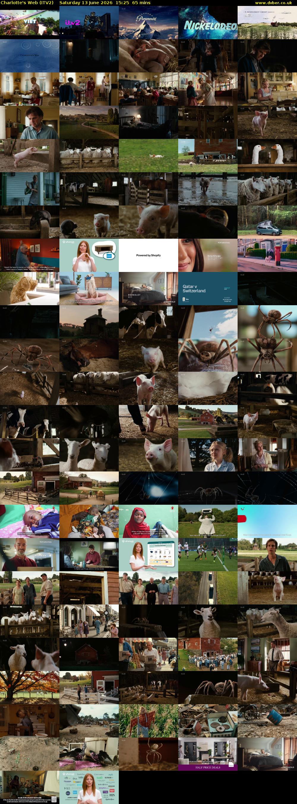 Charlotte's Web (ITV2) Saturday 13 June 2026 15:25 - 16:30