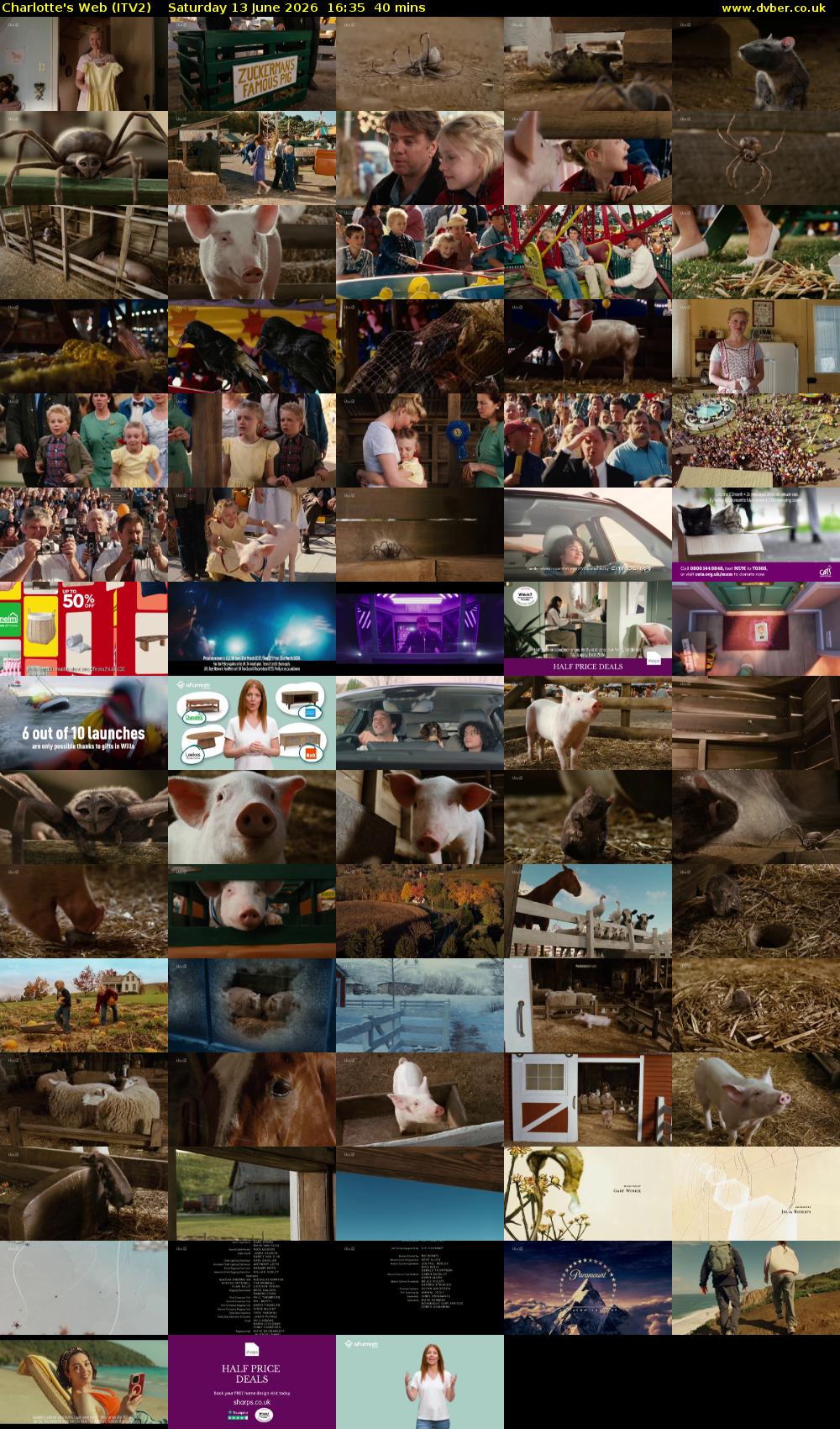 Charlotte's Web (ITV2) Saturday 13 June 2026 16:35 - 17:15