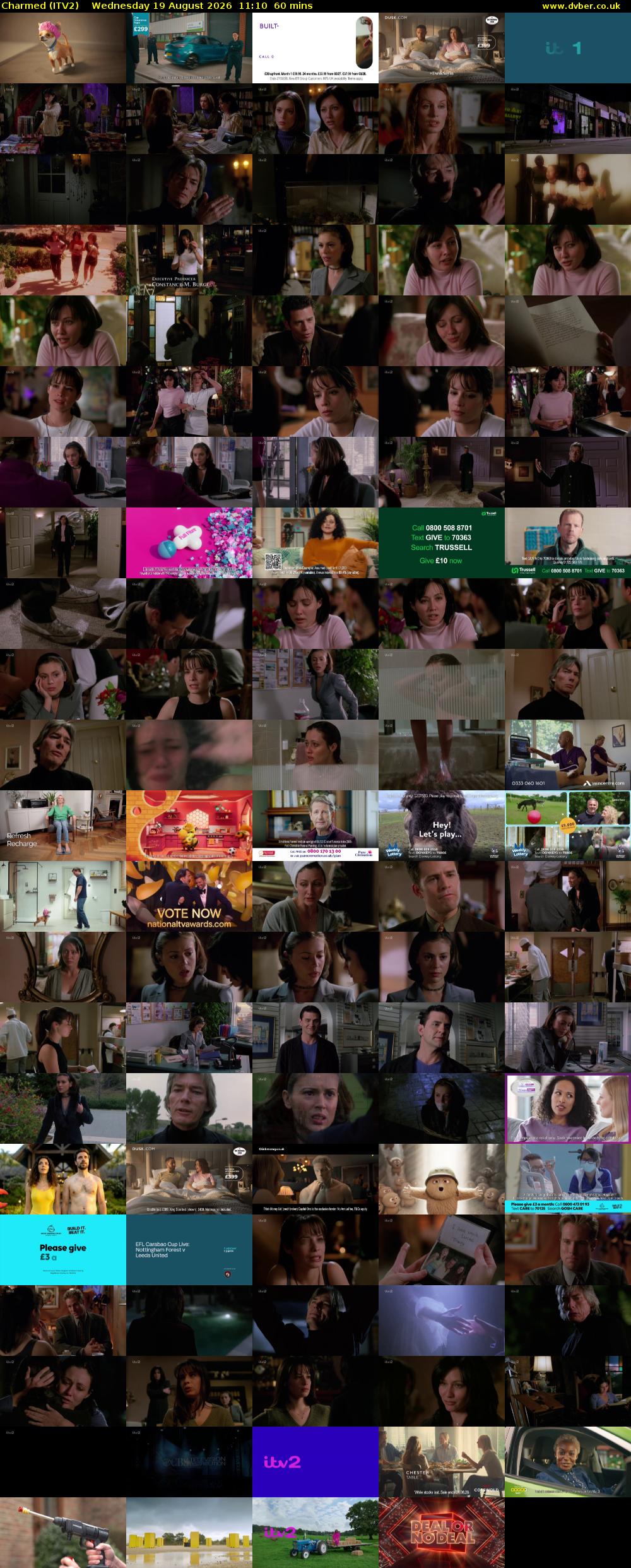 Charmed (ITV2) Wednesday 19 August 2026 11:10 - 12:10