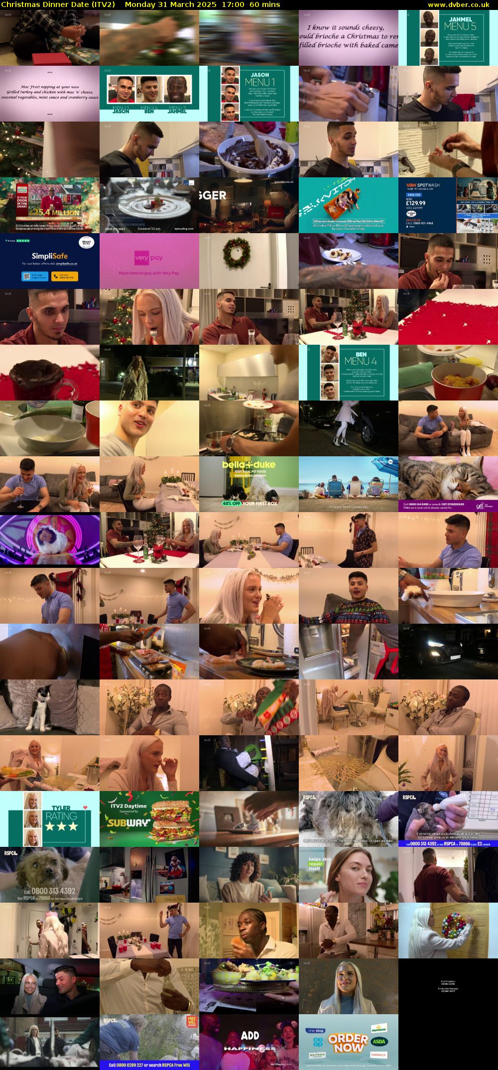 Christmas Dinner Date (ITV2) Monday 31 March 2025 17:00 - 18:00
