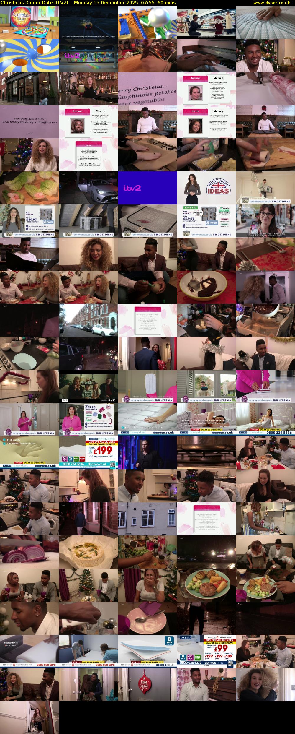Christmas Dinner Date (ITV2) Monday 15 December 2025 07:55 - 08:55