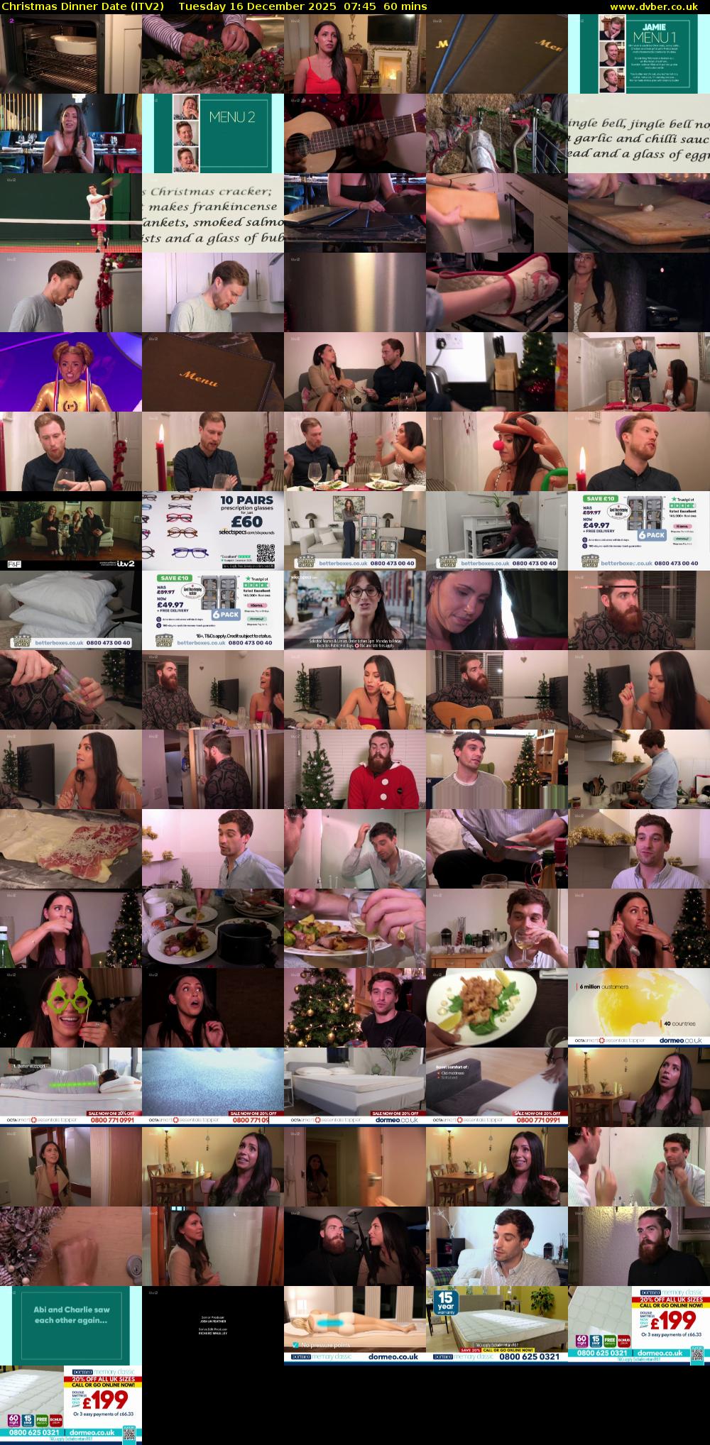 Christmas Dinner Date (ITV2) Tuesday 16 December 2025 07:45 - 08:45