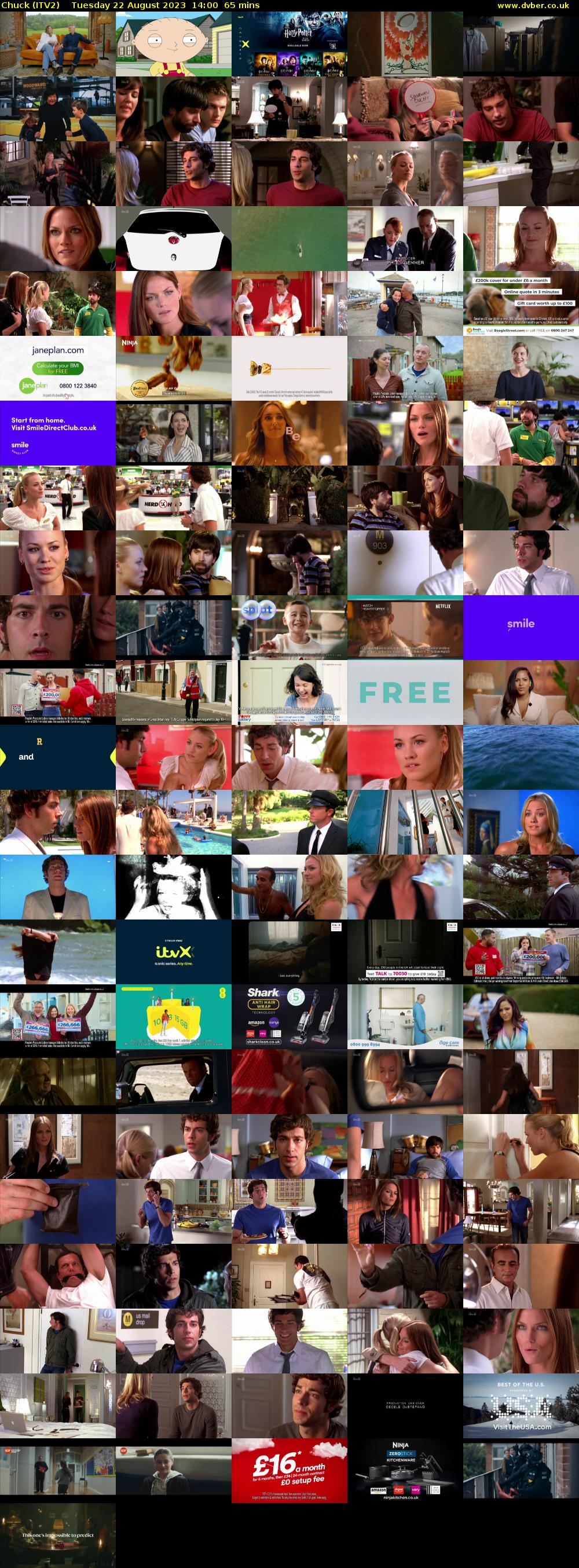 Chuck (ITV2) Tuesday 22 August 2023 14:00 - 15:05