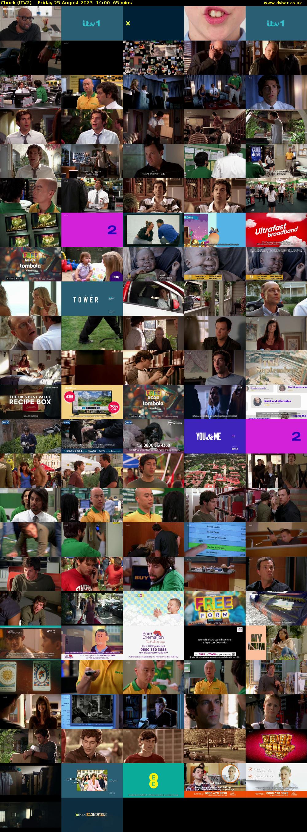 Chuck (ITV2) Friday 25 August 2023 14:00 - 15:05