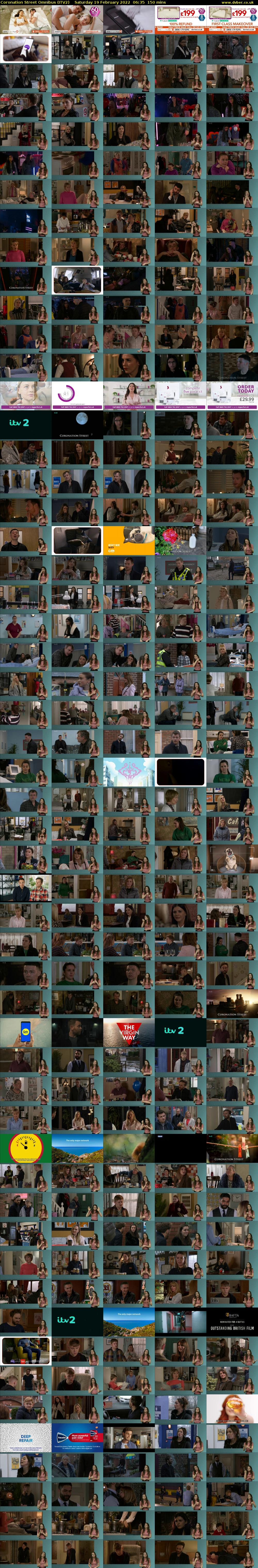 Coronation Street Omnibus (ITV2) Saturday 19 February 2022 06:35 - 09:05