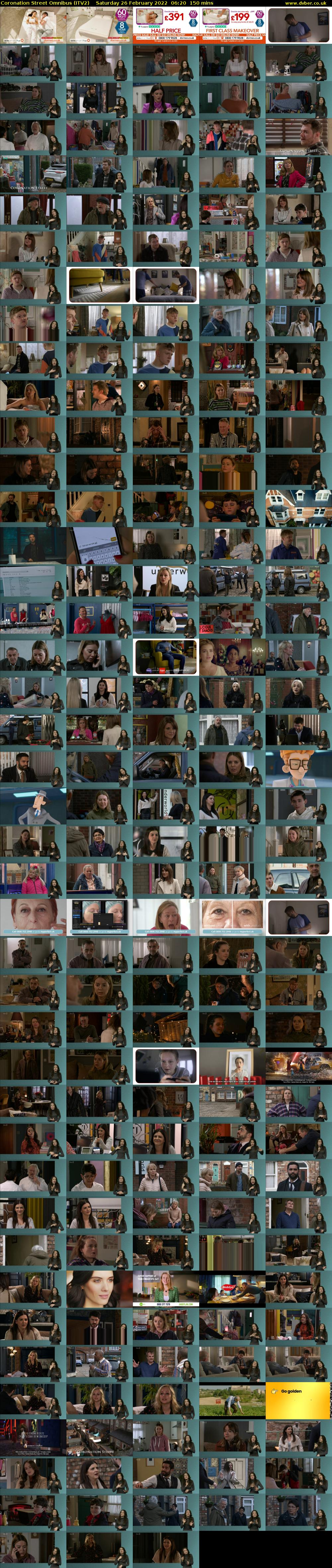 Coronation Street Omnibus (ITV2) Saturday 26 February 2022 06:20 - 08:50