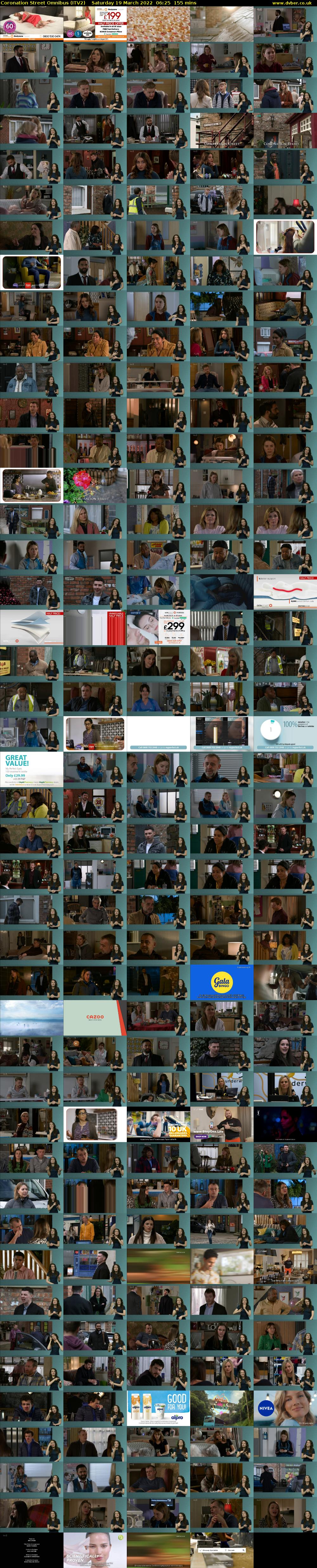 Coronation Street Omnibus (ITV2) Saturday 19 March 2022 06:25 - 09:00