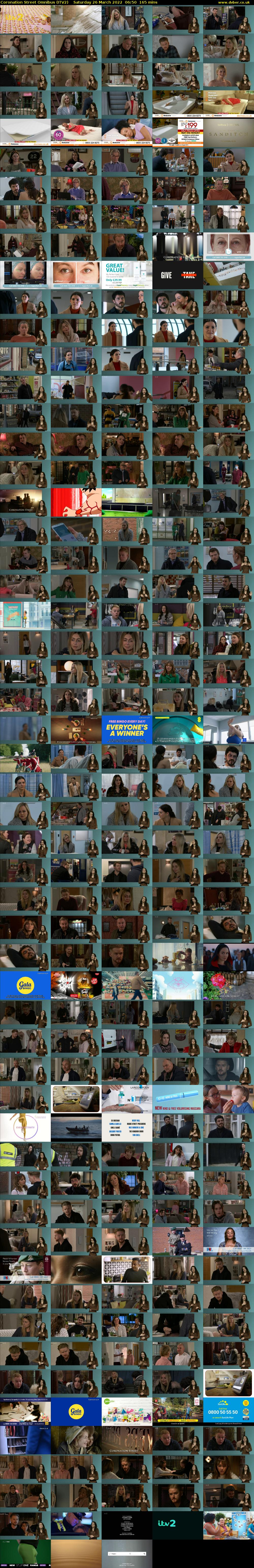 Coronation Street Omnibus (ITV2) Saturday 26 March 2022 06:50 - 09:35