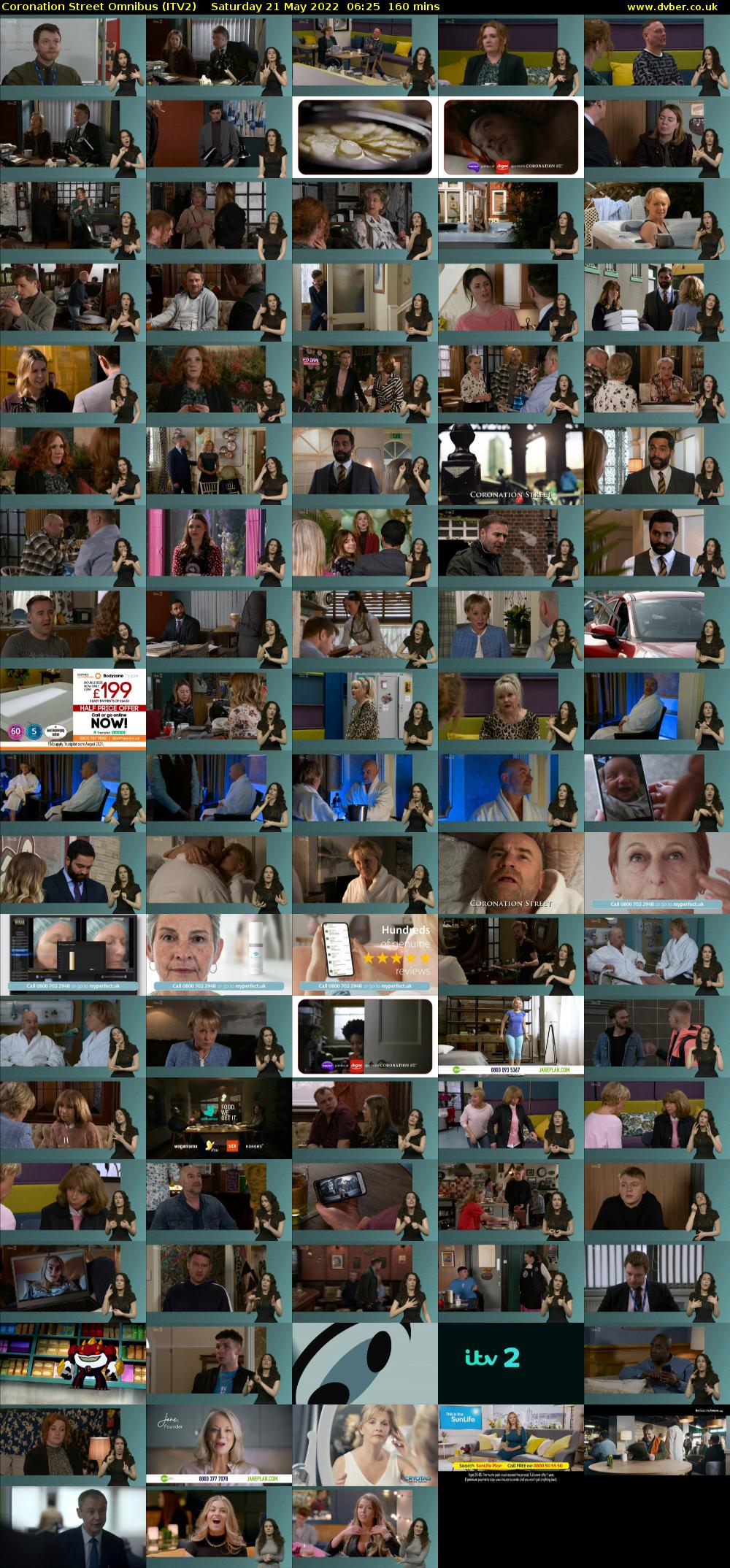 Coronation Street Omnibus (ITV2) Saturday 21 May 2022 06:25 - 09:05