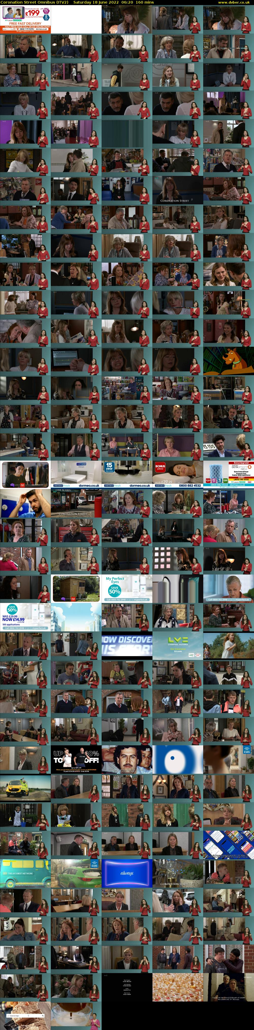Coronation Street Omnibus (ITV2) Saturday 18 June 2022 06:20 - 09:00