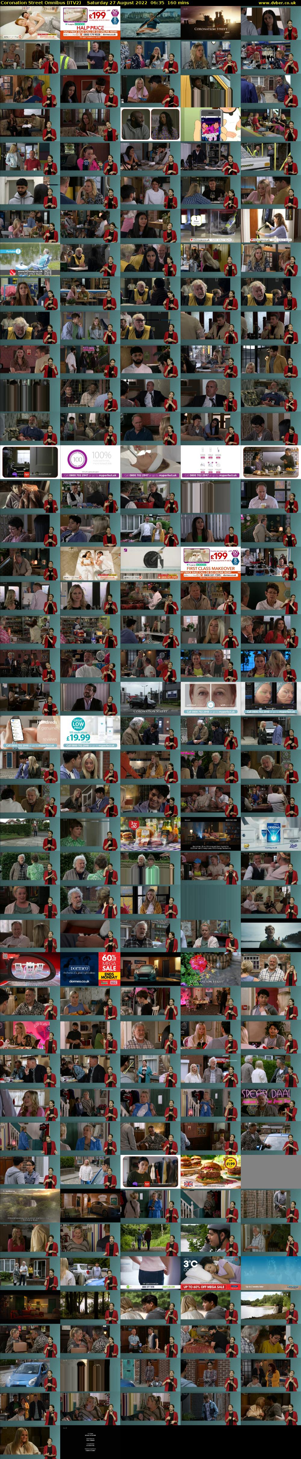 Coronation Street Omnibus (ITV2) Saturday 27 August 2022 06:35 - 09:15