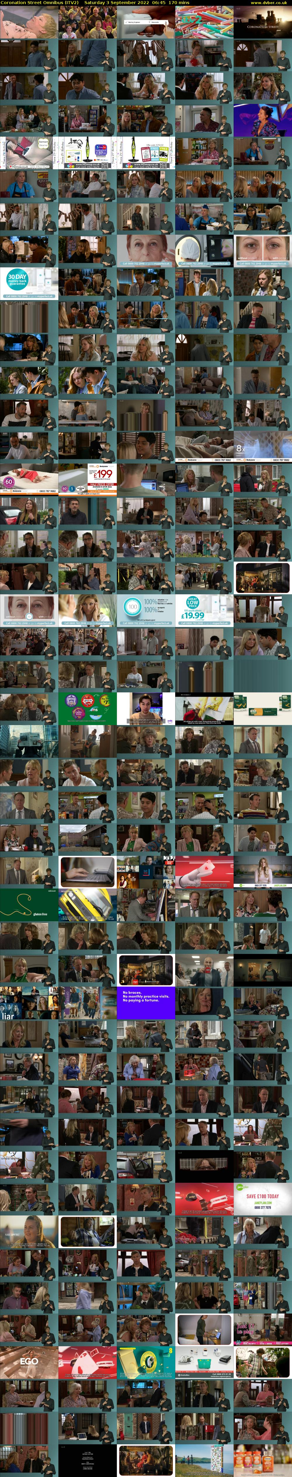 Coronation Street Omnibus (ITV2) Saturday 3 September 2022 06:45 - 09:35