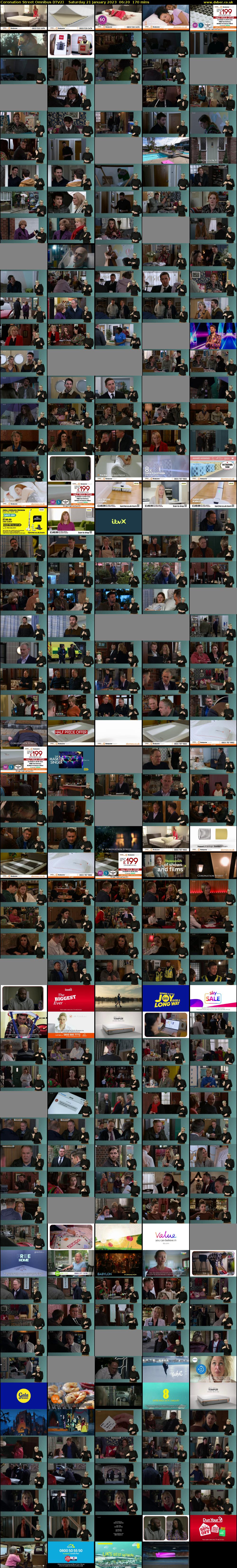 Coronation Street Omnibus (ITV2) Saturday 21 January 2023 06:20 - 09:10