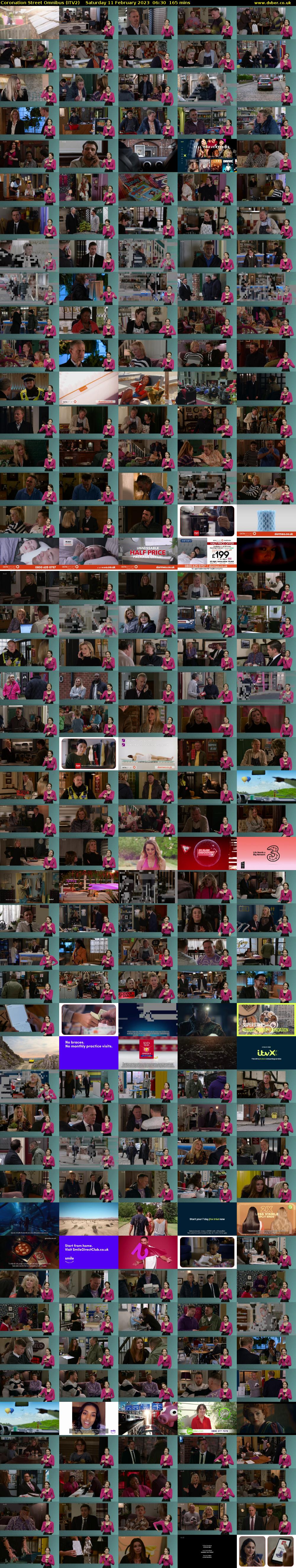 Coronation Street Omnibus (ITV2) Saturday 11 February 2023 06:30 - 09:15