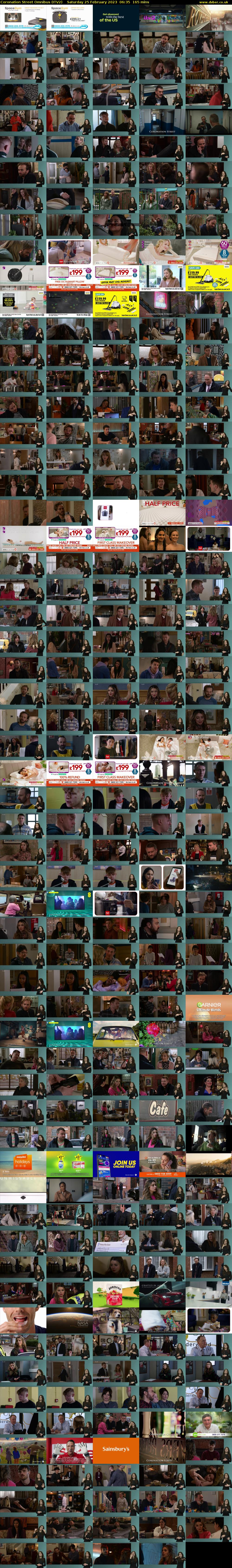 Coronation Street Omnibus (ITV2) Saturday 25 February 2023 06:35 - 09:20