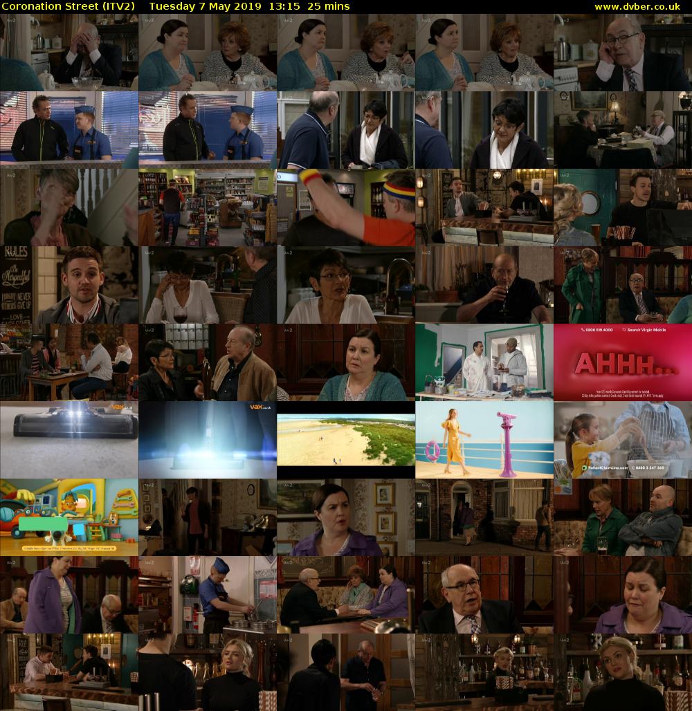 Coronation Street (ITV2) Tuesday 7 May 2019 13:15 - 13:40