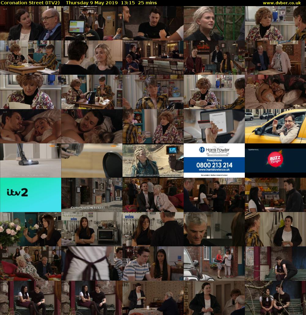 Coronation Street (ITV2) Thursday 9 May 2019 13:15 - 13:40