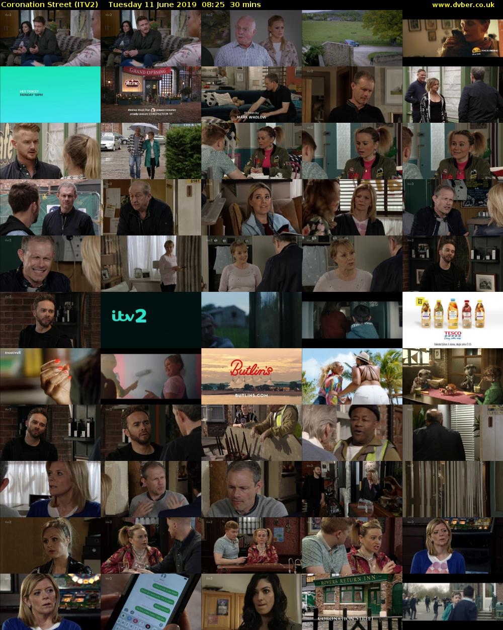 Coronation Street (ITV2) Tuesday 11 June 2019 08:25 - 08:55
