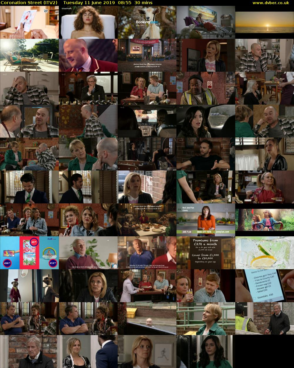Coronation Street (ITV2) Tuesday 11 June 2019 08:55 - 09:25