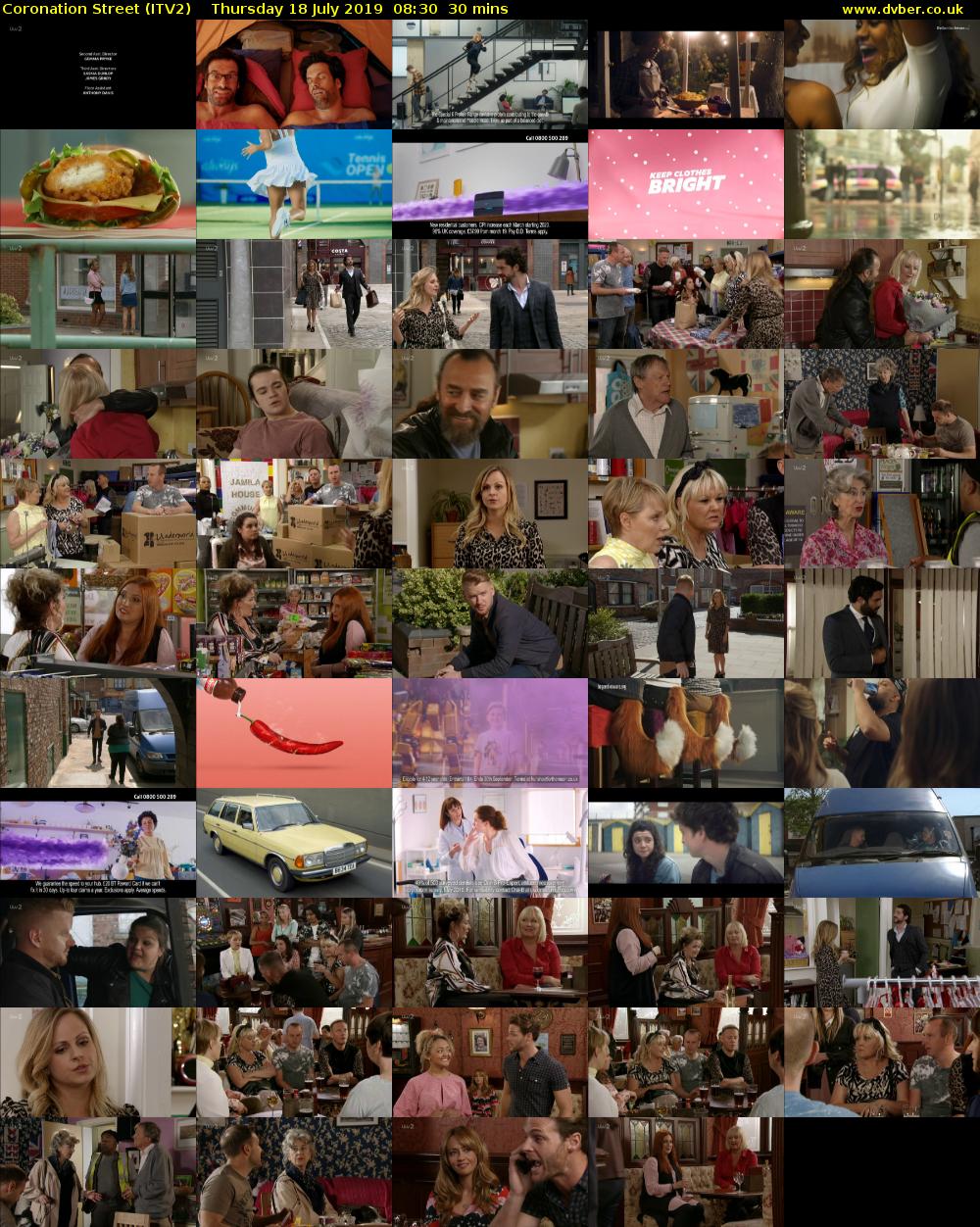 Coronation Street (ITV2) Thursday 18 July 2019 08:30 - 09:00