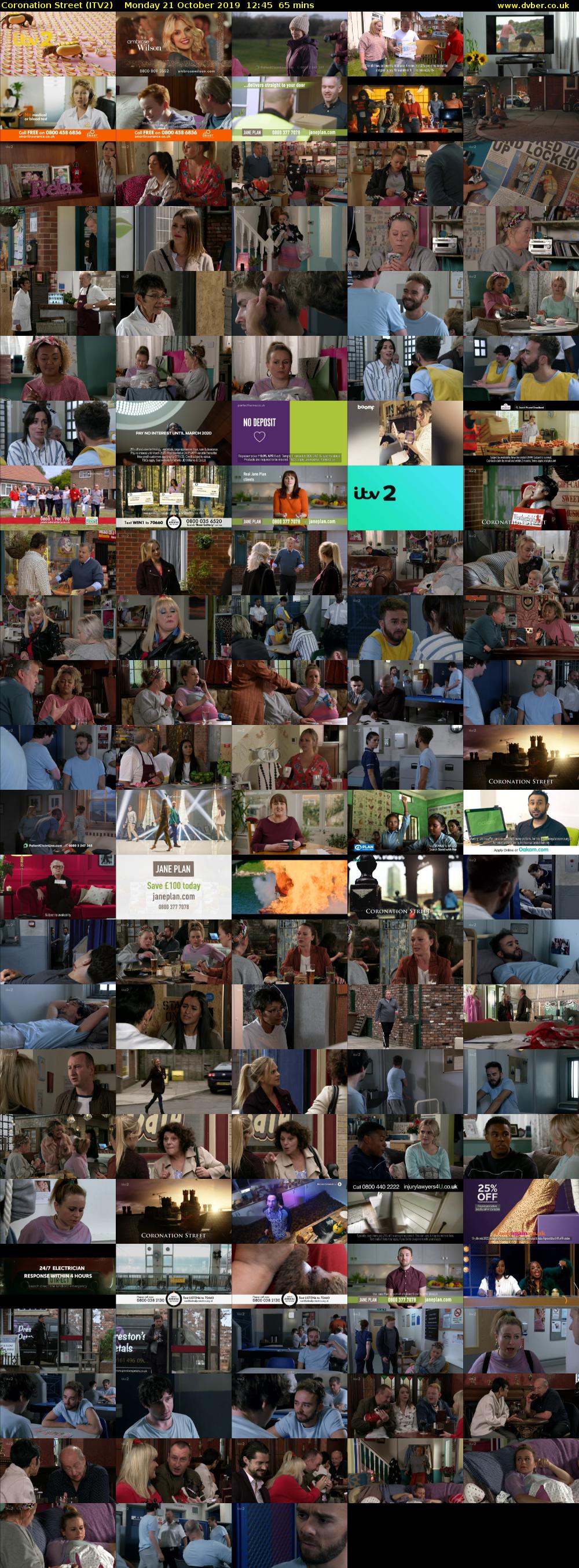 Coronation Street (ITV2) Monday 21 October 2019 12:45 - 13:50