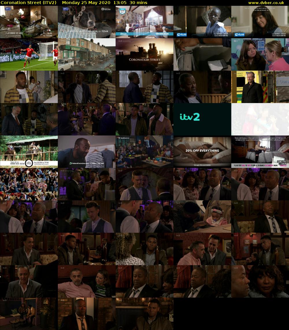 Coronation Street (ITV2) Monday 25 May 2020 13:05 - 13:35