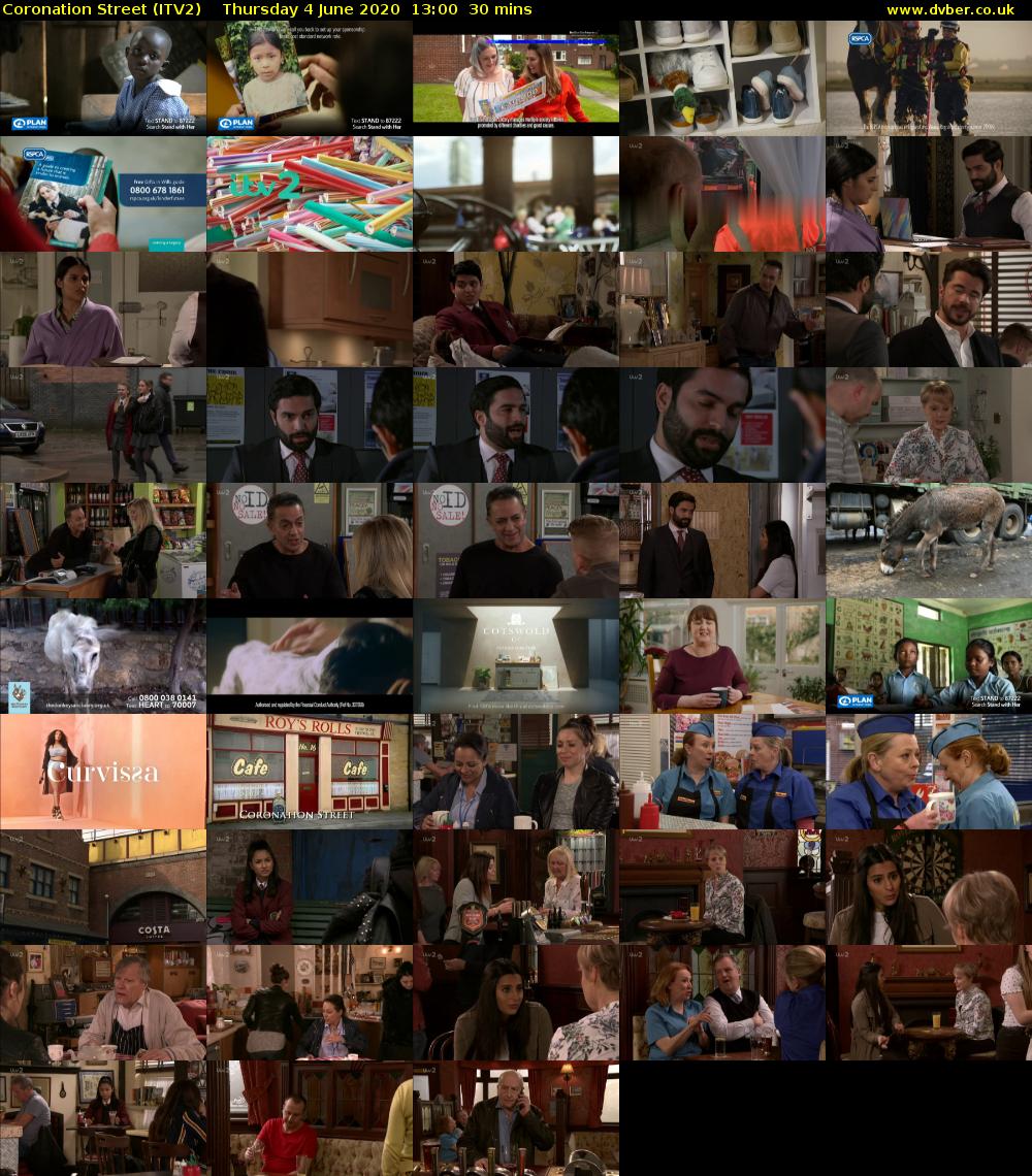 Coronation Street (ITV2) Thursday 4 June 2020 13:00 - 13:30