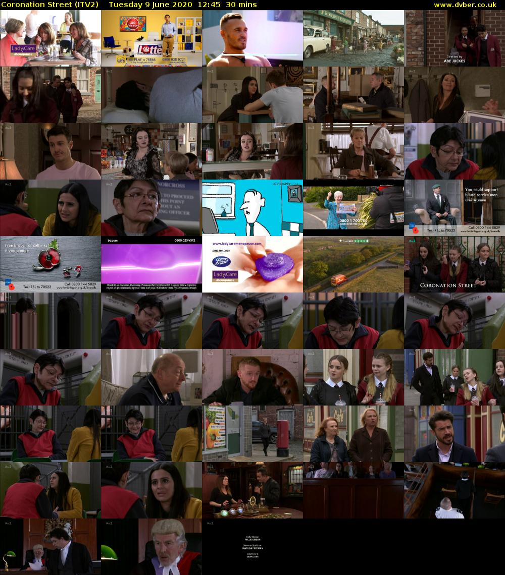 Coronation Street (ITV2) Tuesday 9 June 2020 12:45 - 13:15