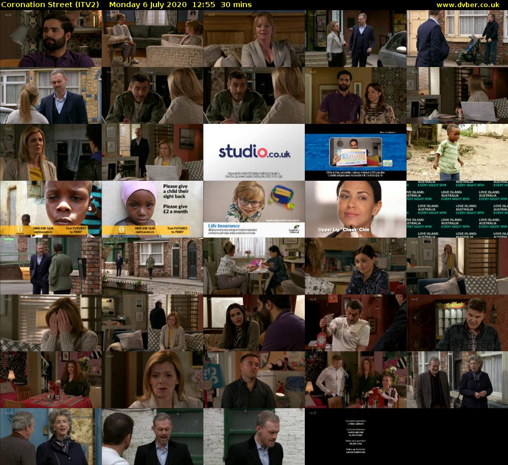 Coronation Street (ITV2) Monday 6 July 2020 12:55 - 13:25