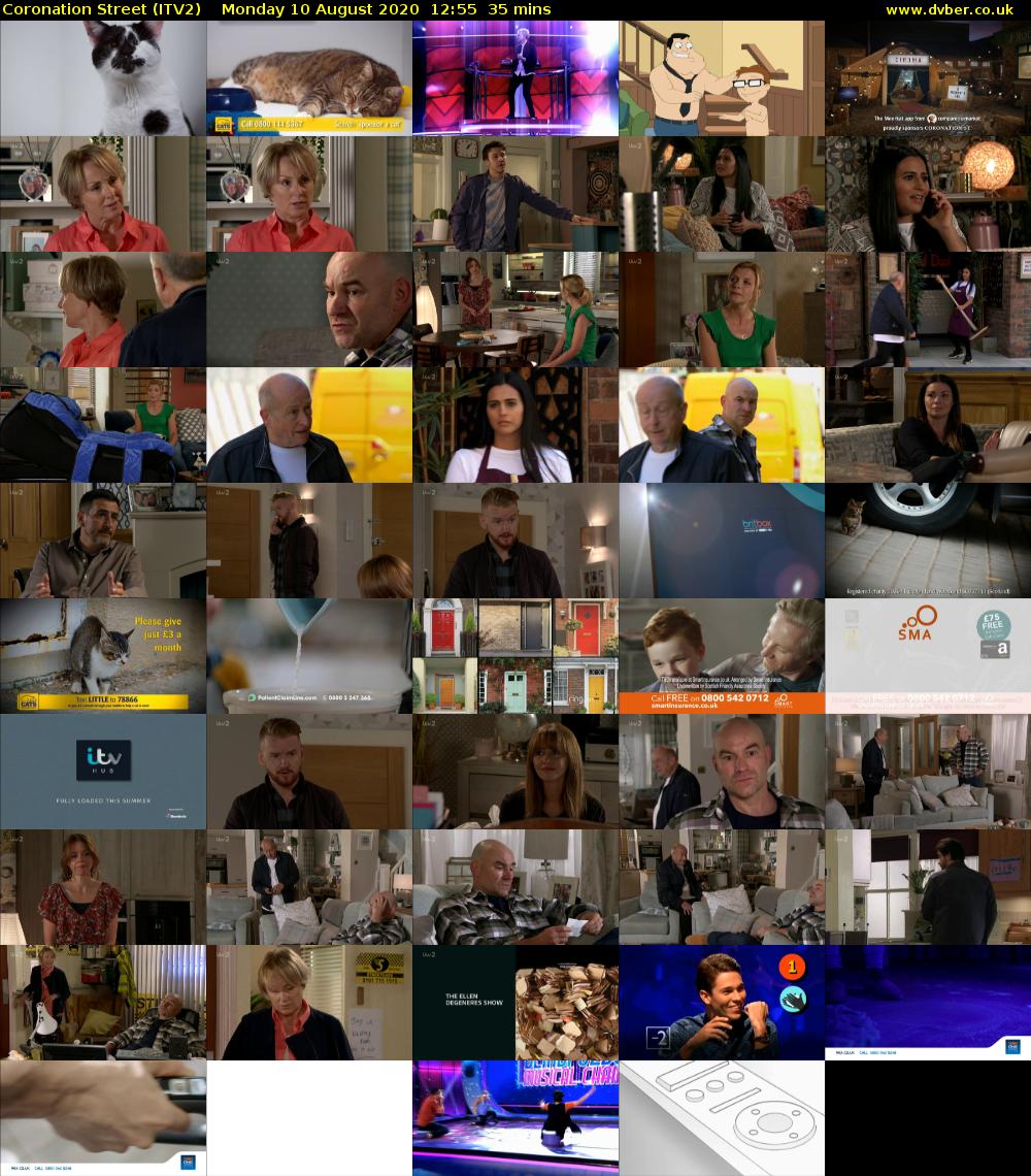 Coronation Street (ITV2) Monday 10 August 2020 12:55 - 13:30
