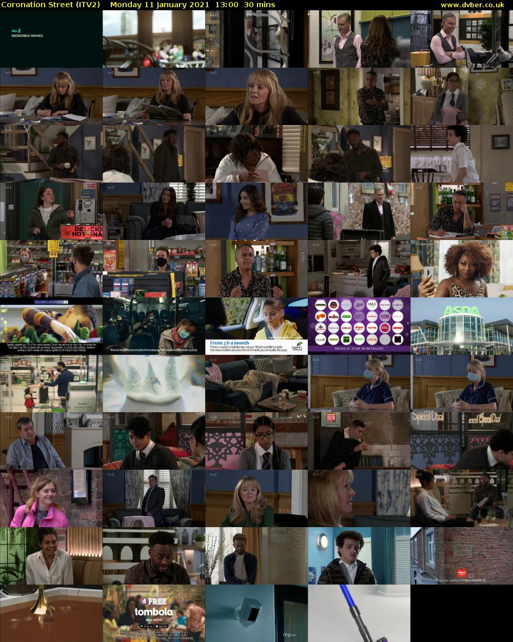 Coronation Street (ITV2) Monday 11 January 2021 13:00 - 13:30
