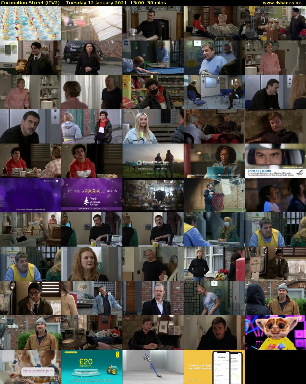 Coronation Street (ITV2) Tuesday 12 January 2021 13:00 - 13:30