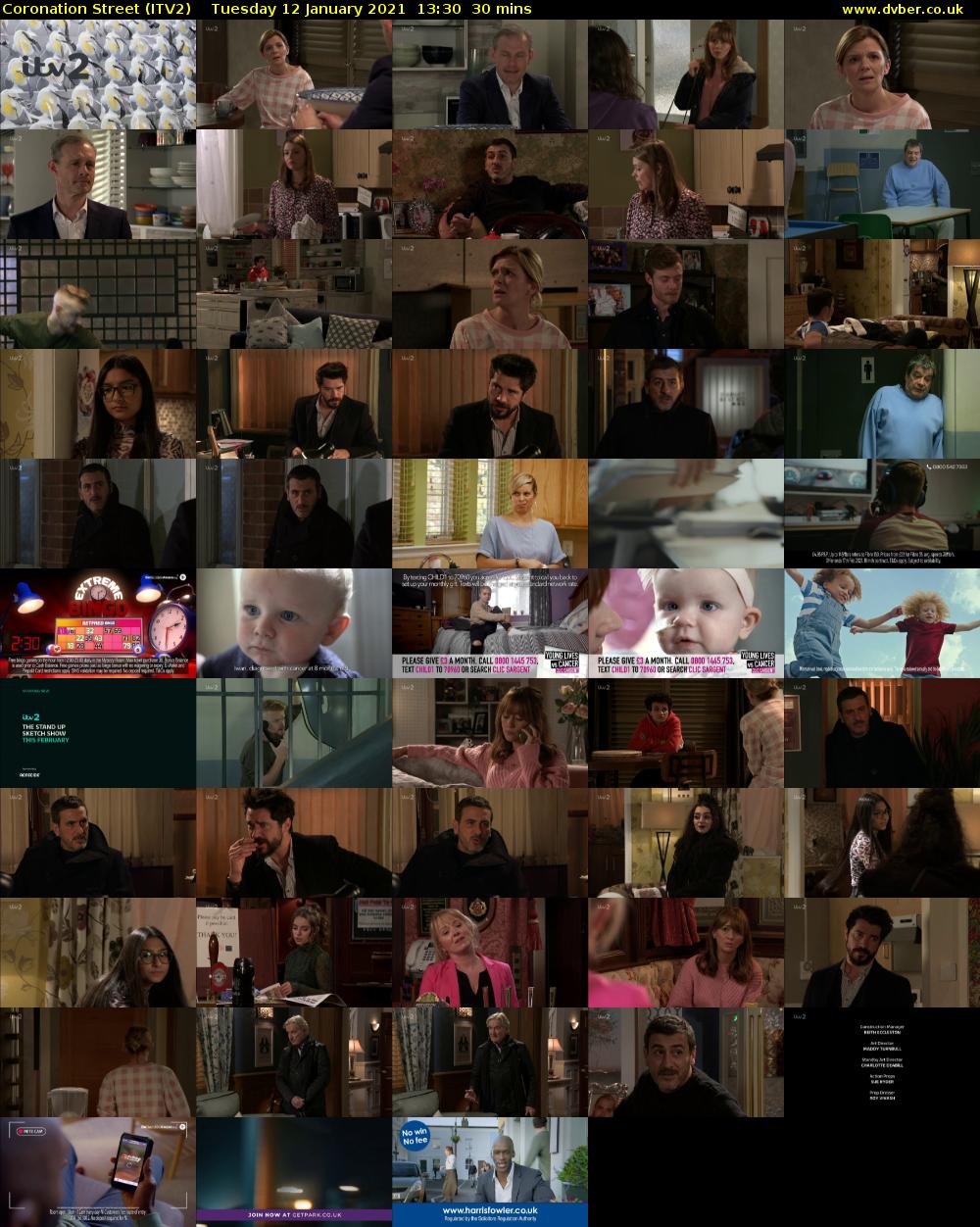 Coronation Street (ITV2) Tuesday 12 January 2021 13:30 - 14:00