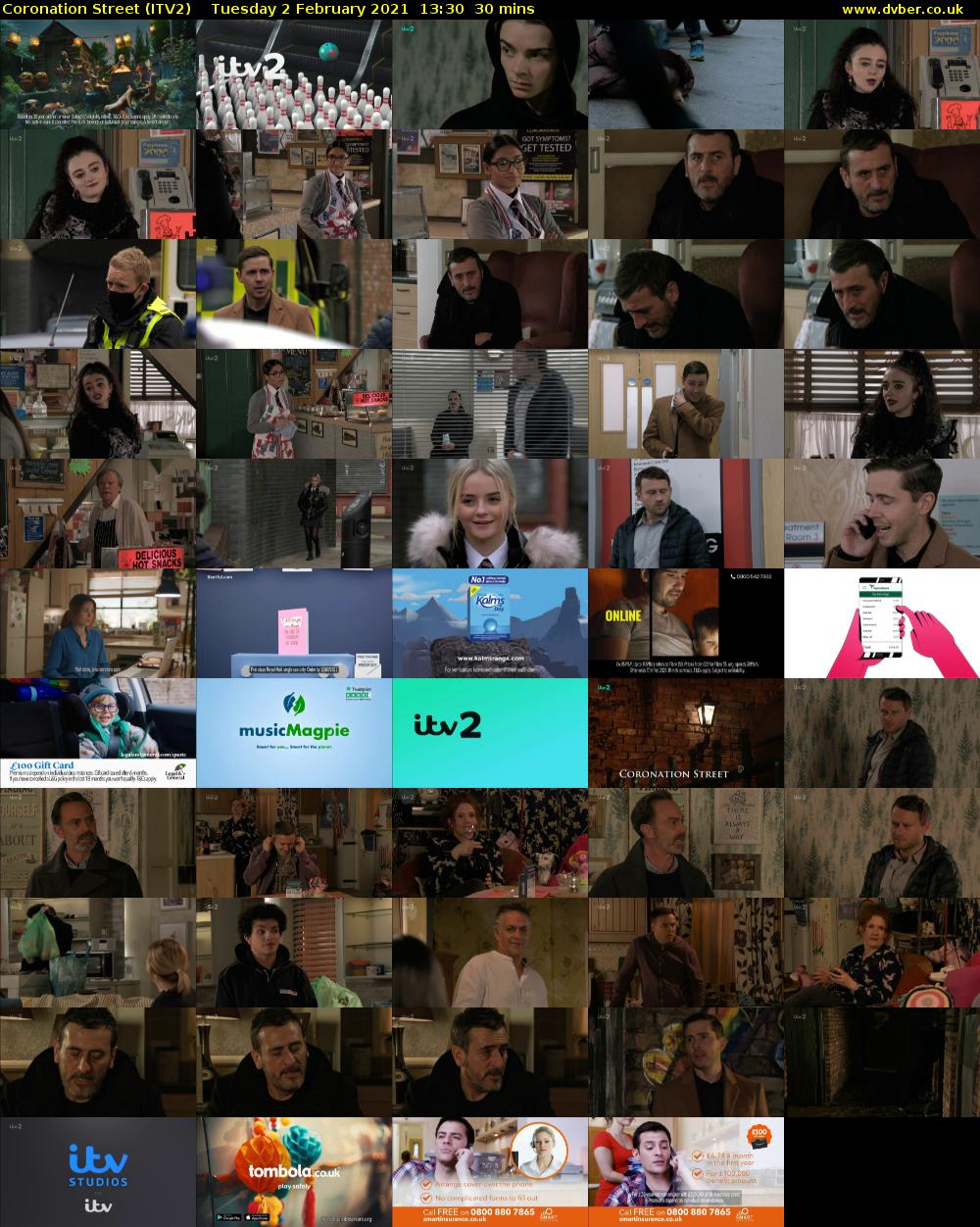 Coronation Street (ITV2) Tuesday 2 February 2021 13:30 - 14:00