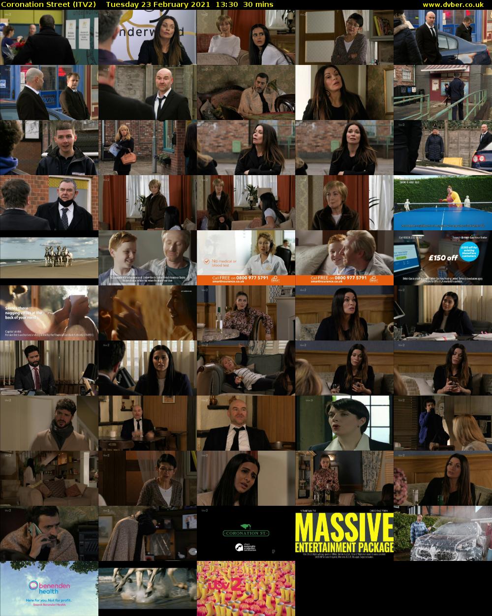 Coronation Street (ITV2) Tuesday 23 February 2021 13:30 - 14:00