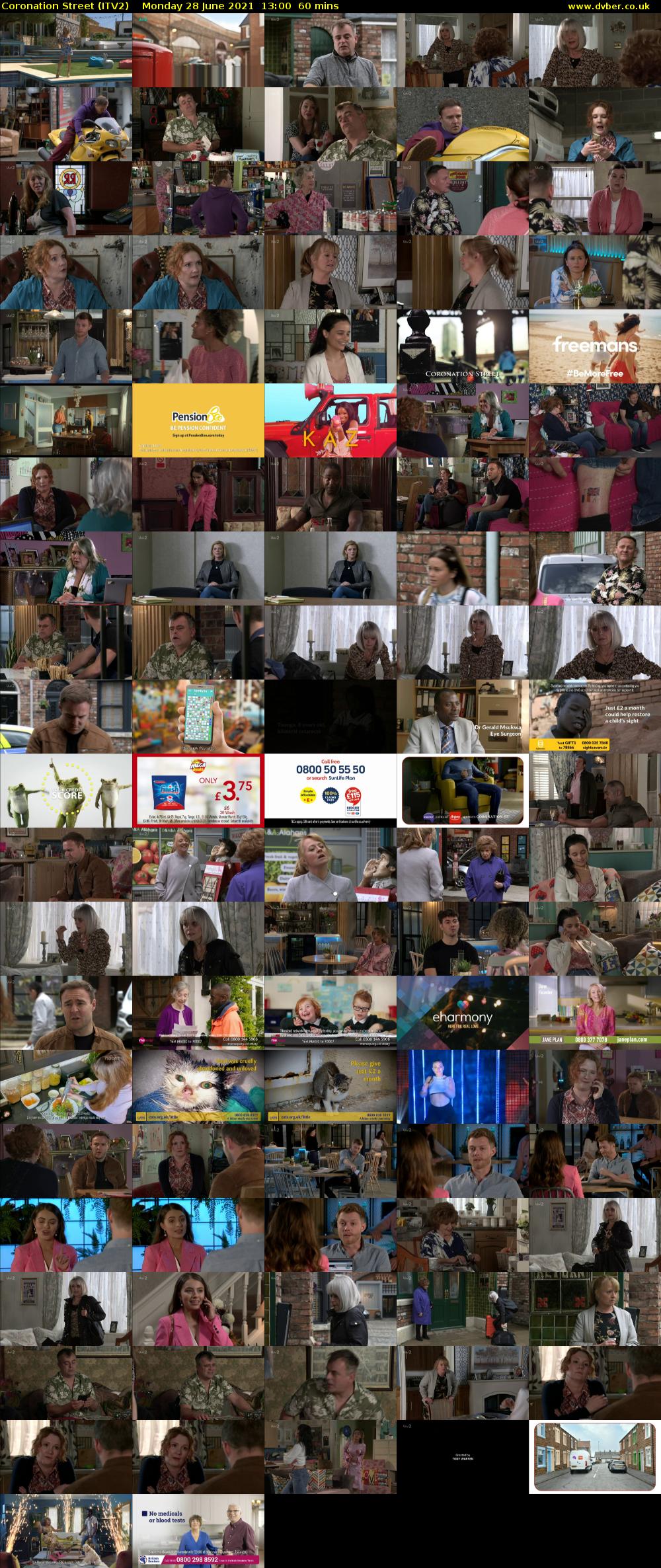 Coronation Street (ITV2) Monday 28 June 2021 13:00 - 14:00