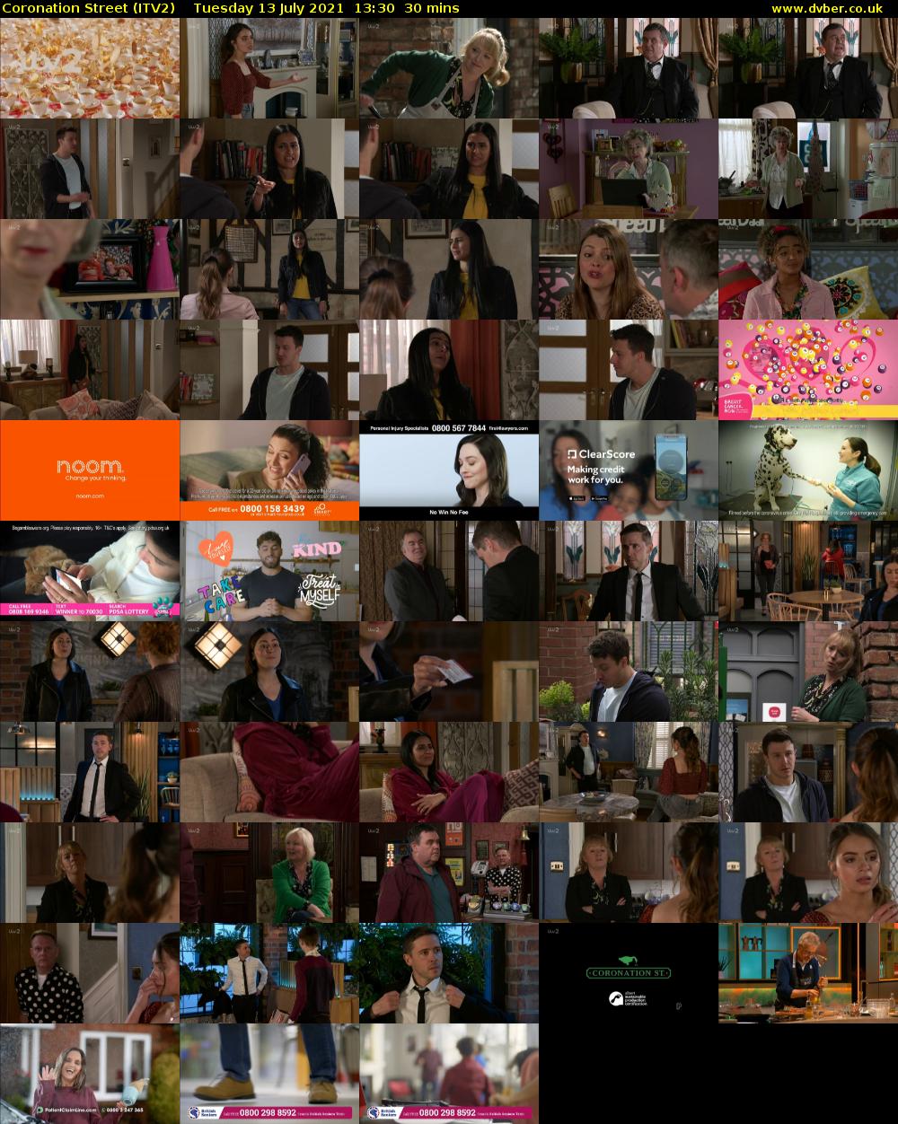 Coronation Street (ITV2) Tuesday 13 July 2021 13:30 - 14:00