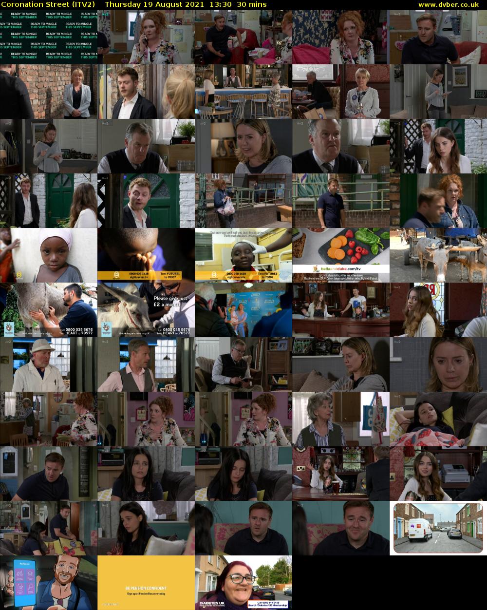 Coronation Street (ITV2) Thursday 19 August 2021 13:30 - 14:00