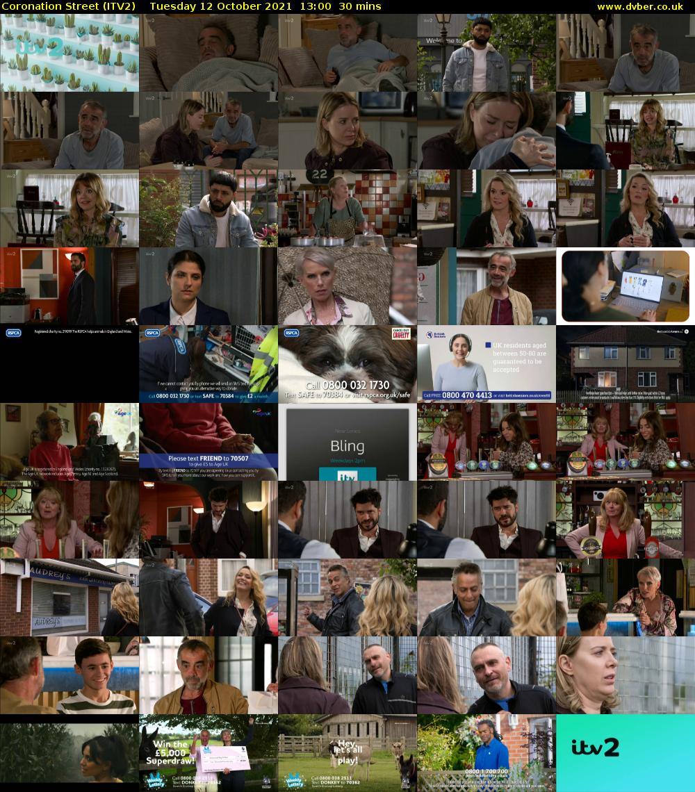 Coronation Street (ITV2) Tuesday 12 October 2021 13:00 - 13:30