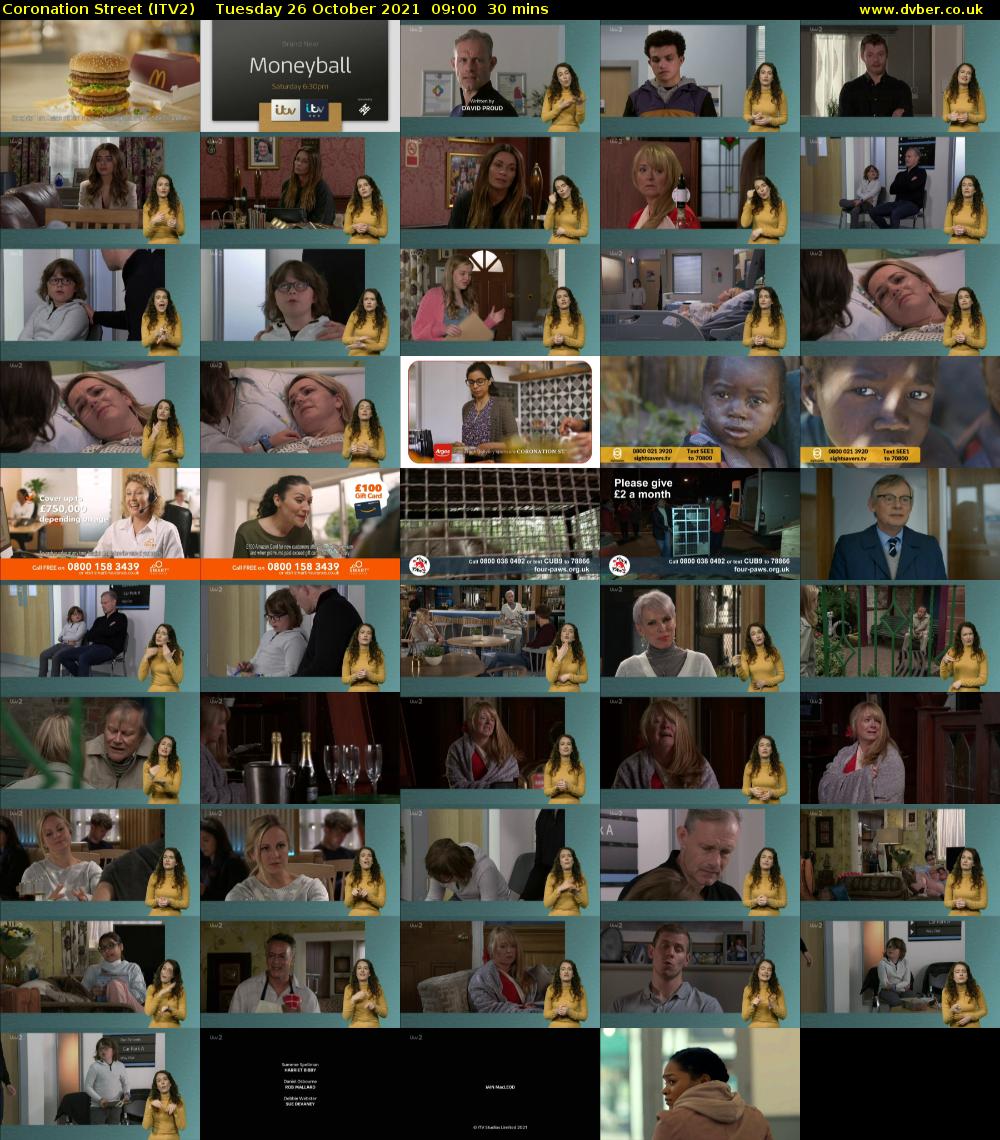 Coronation Street (ITV2) Tuesday 26 October 2021 09:00 - 09:30