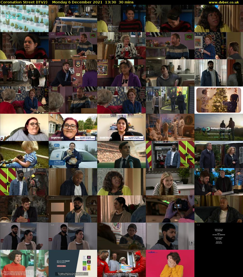 Coronation Street (ITV2) Monday 6 December 2021 13:30 - 14:00