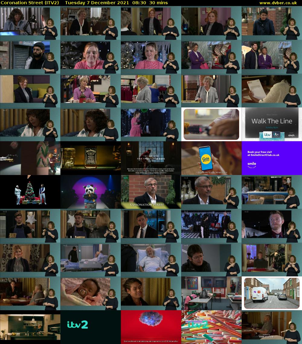 Coronation Street (ITV2) Tuesday 7 December 2021 08:30 - 09:00