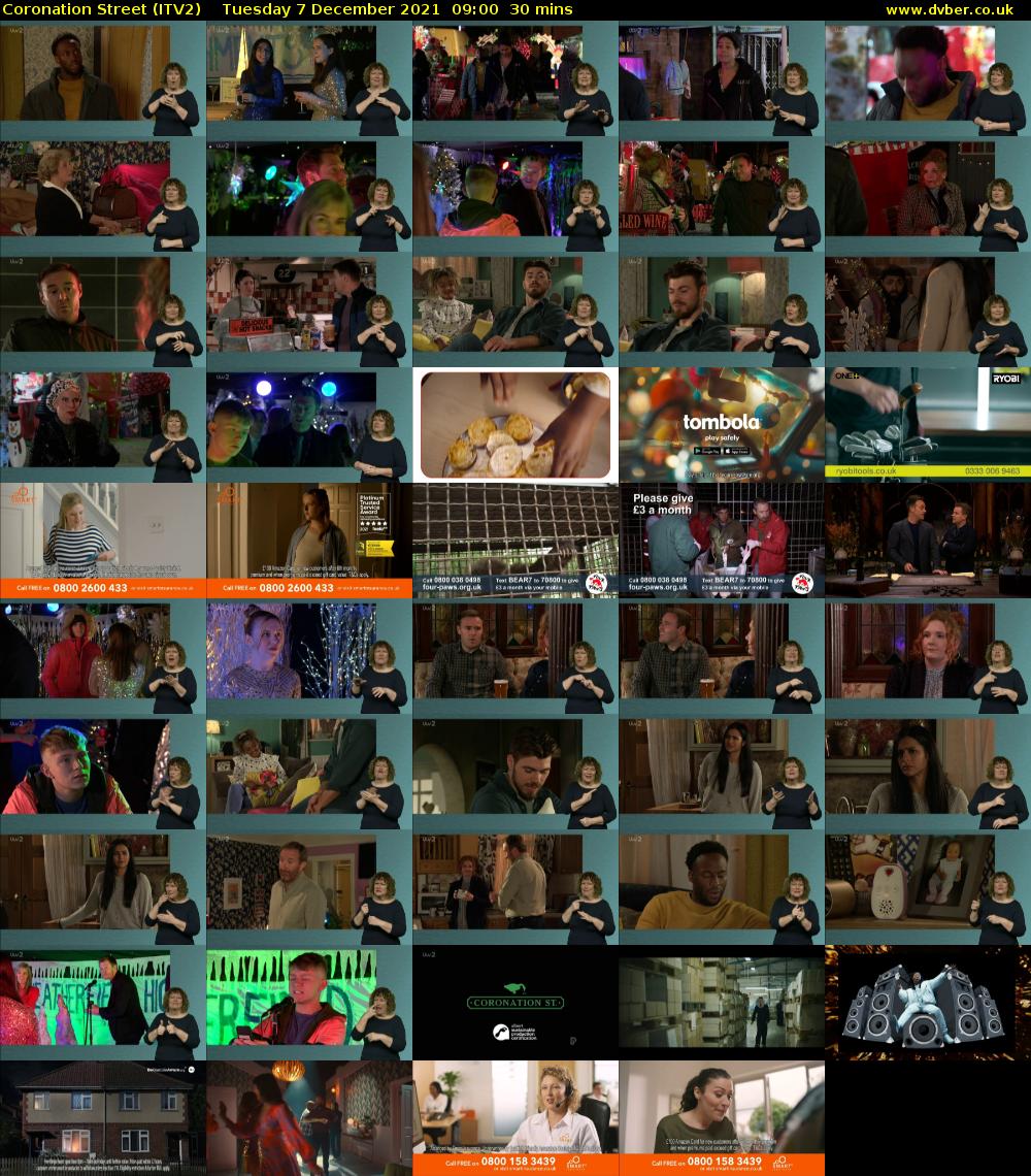 Coronation Street (ITV2) Tuesday 7 December 2021 09:00 - 09:30