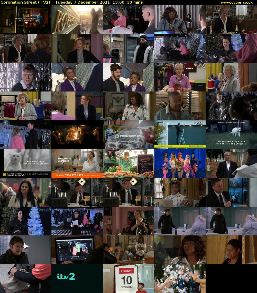Coronation Street (ITV2) Tuesday 7 December 2021 13:00 - 13:30