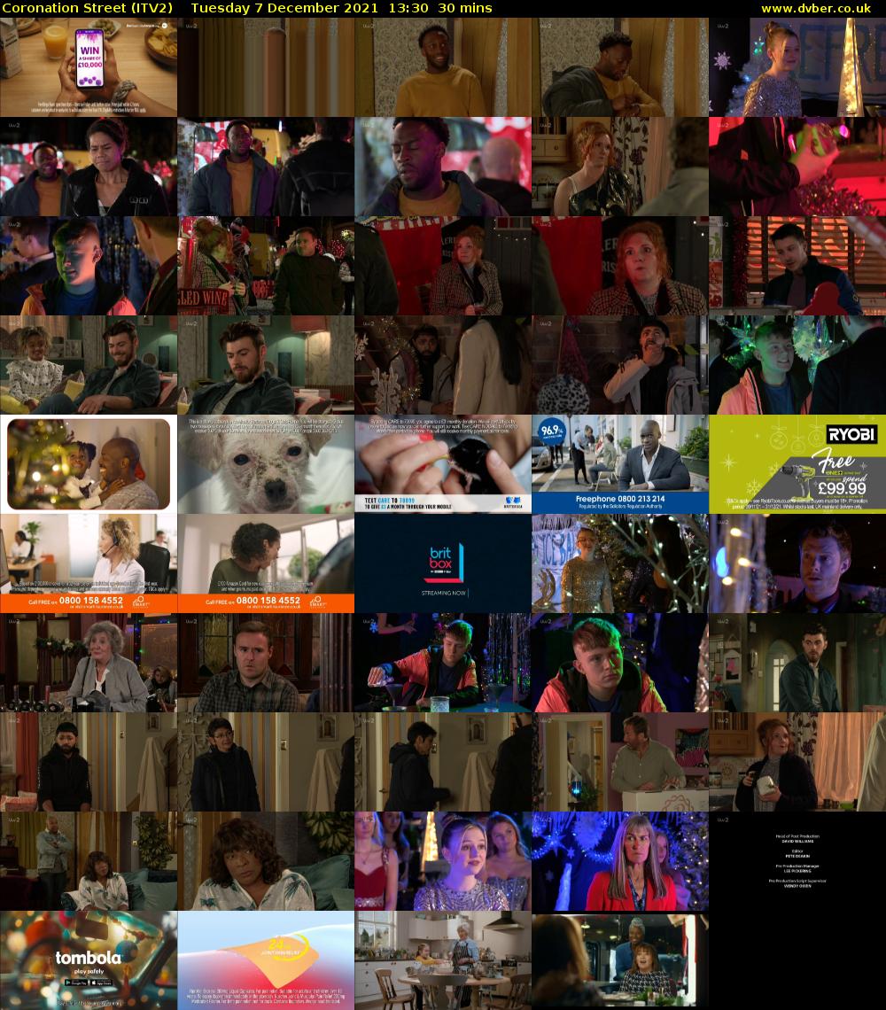Coronation Street (ITV2) Tuesday 7 December 2021 13:30 - 14:00