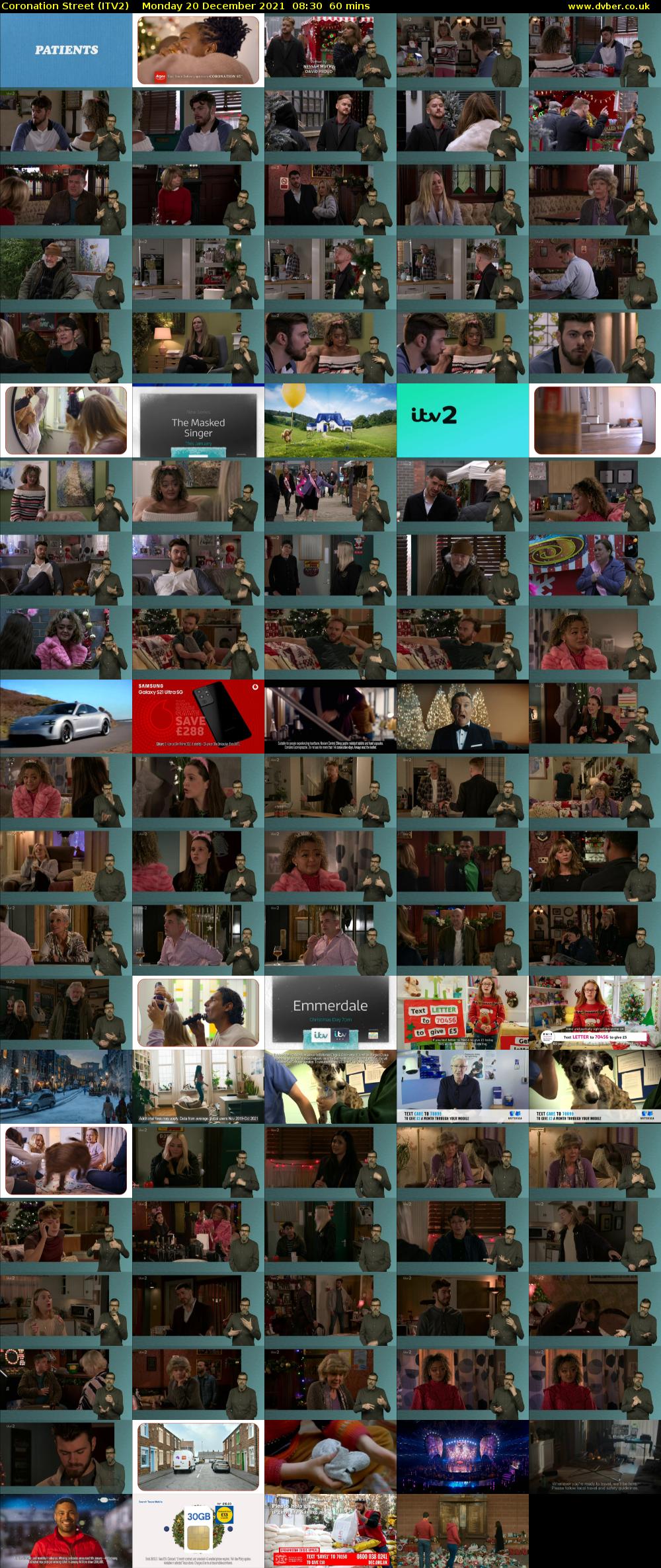 Coronation Street (ITV2) Monday 20 December 2021 08:30 - 09:30