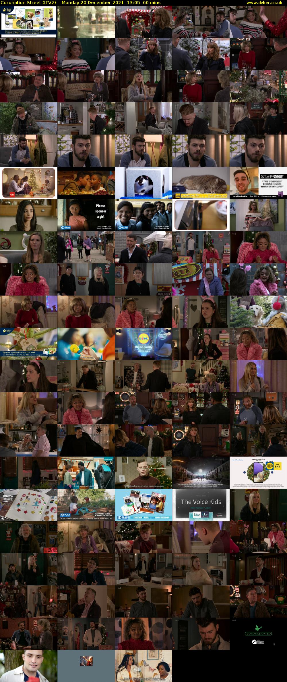Coronation Street (ITV2) Monday 20 December 2021 13:05 - 14:05